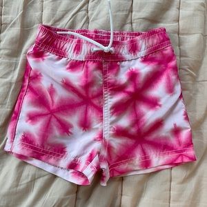 janie and jack swimming shorts. baby boy 6-12 months. Color pink